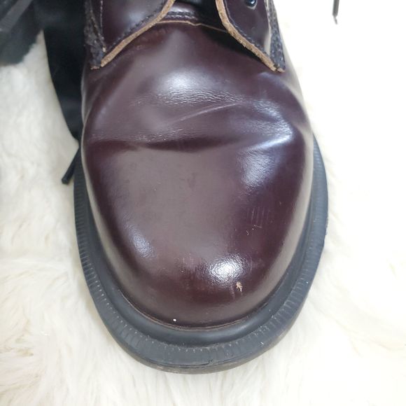 Dr. Martens Made in England Cherry Red Lace Up Combat Boots - Picture 8 of 16